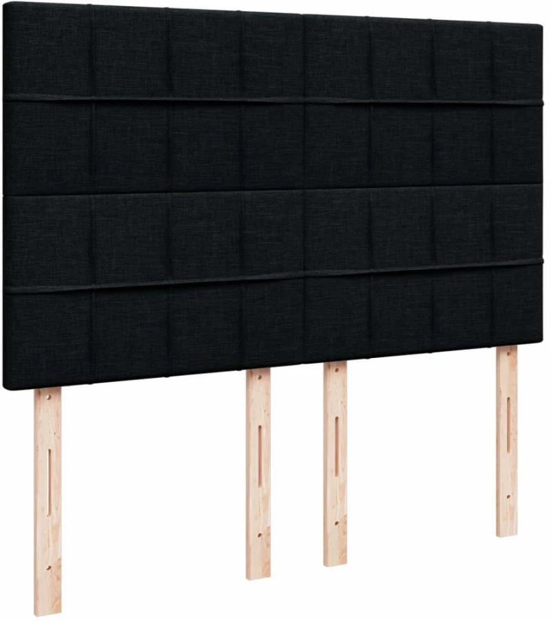 vidaXL Κρεβάτι Boxspring με Στρώμα Μαύρο 140x200 εκ. Υφασμάτινο