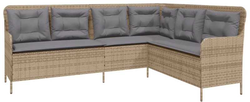 vidaXL Σαλόνι Κήπου Σετ 2 τεμ. Μπεζ Συνθετικό Ρατάν με Μαξιλάρια