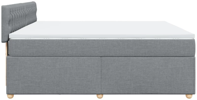 vidaXL Κρεβάτι Boxspring με Στρώμα Ανοιχτό Γκρι 180x200 εκ. Υφασμάτινο