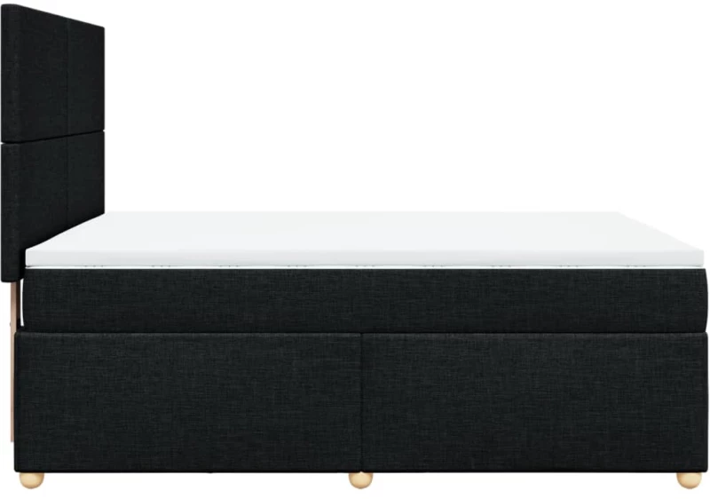 vidaXL Κρεβάτι Boxspring με Στρώμα Μαύρο 140x190 εκ. Υφασμάτινο