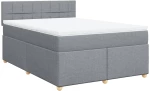 vidaXL Κρεβάτι Boxspring με Στρώμα Ανοιχτό Γκρι 140x190 εκ. Υφασμάτινο