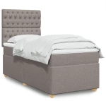 vidaXL Κρεβάτι Boxspring με Στρώμα Taupe 90x200 εκ. Υφασμάτινο