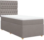 vidaXL Κρεβάτι Boxspring με Στρώμα Taupe 90x200 εκ. Υφασμάτινο