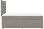 vidaXL Κρεβάτι Boxspring με Στρώμα Taupe 90x200 εκ. Υφασμάτινο