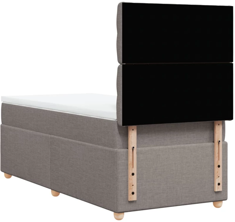 vidaXL Κρεβάτι Boxspring με Στρώμα Taupe 90x200 εκ. Υφασμάτινο