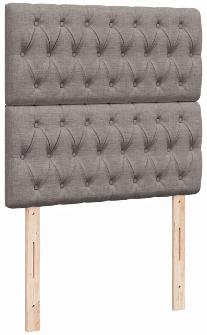 vidaXL Κρεβάτι Boxspring με Στρώμα Taupe 90x200 εκ. Υφασμάτινο