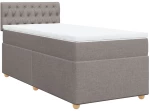 vidaXL Κρεβάτι Boxspring με Στρώμα Taupe 90x200 εκ. Υφασμάτινο