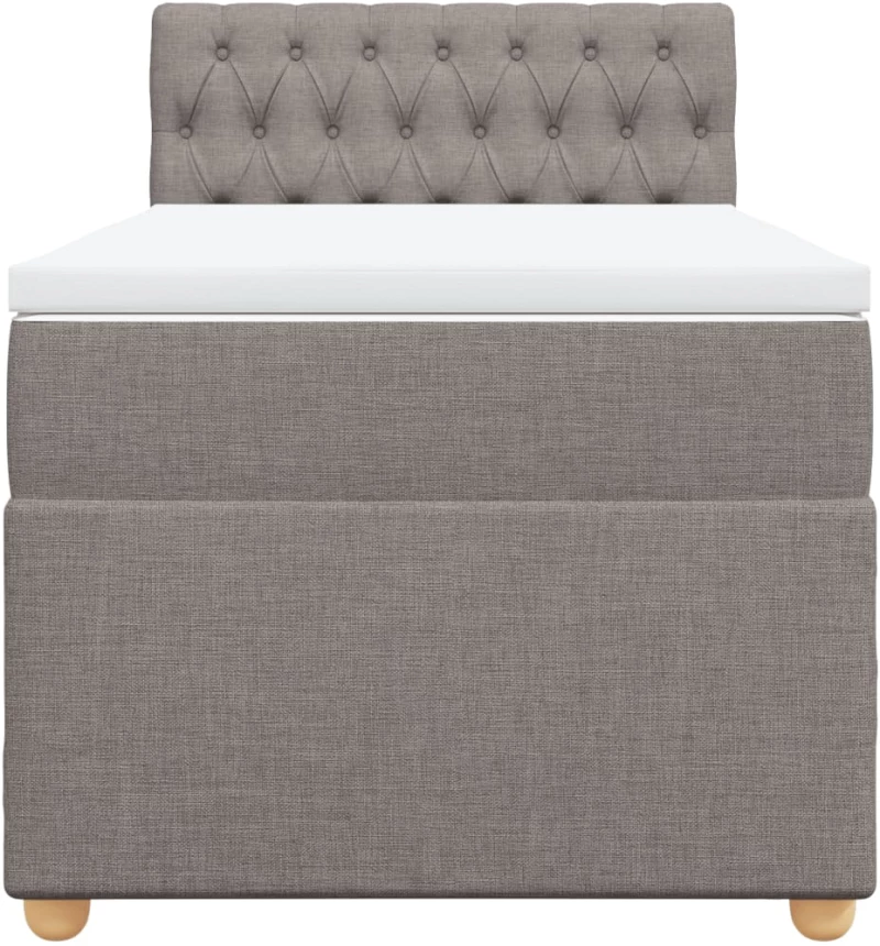 vidaXL Κρεβάτι Boxspring με Στρώμα Taupe 90x200 εκ. Υφασμάτινο