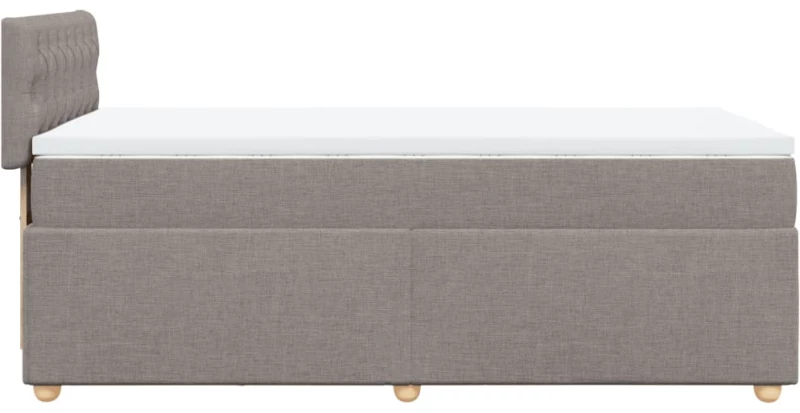 vidaXL Κρεβάτι Boxspring με Στρώμα Taupe 90x200 εκ. Υφασμάτινο
