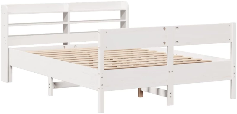 vidaXL Σκελετός Κρεβ. Χωρίς Στρώμα Λευκό 135x190 εκ Μασίφ Πεύκο