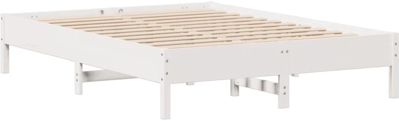 vidaXL Σκελετός Κρεβ. Χωρίς Στρώμα Λευκό 140x190 εκ Μασίφ Πεύκο