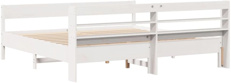 vidaXL Σκελετός Κρεβ. Χωρίς Στρώμα Λευκό 180x200 εκ Μασίφ Πεύκο
