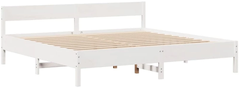 vidaXL Σκελετός Κρεβ. Χωρίς Στρώμα Λευκό 180x200 εκ Μασίφ Πεύκο