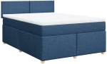 vidaXL Κρεβάτι Boxspring με Στρώμα Μπλε 140x200 εκ. Υφασμάτινο