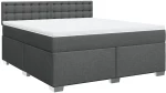 vidaXL Κρεβάτι Boxspring με Στρώμα Σκούρο Γκρι 180x200 εκ Υφασμάτιν