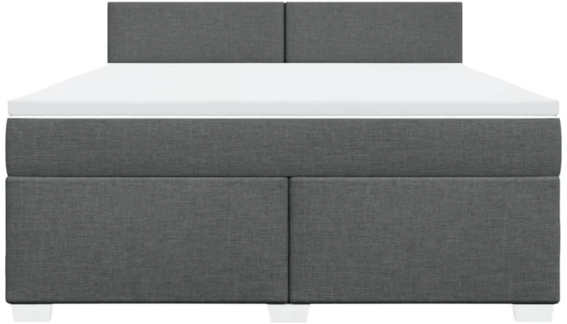 vidaXL Κρεβάτι Boxspring με Στρώμα Σκούρο Γκρι 180x200 εκ Υφασμάτιν