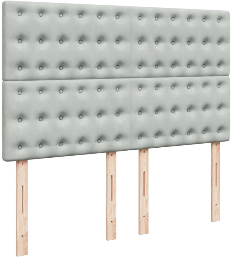 vidaXL Κρεβάτι Boxspring με Στρώμα Ανοιχτό Γκρι 140x200 εκ. Βελούδινο
