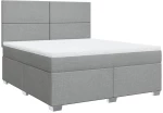 vidaXL Κρεβάτι Boxspring με Στρώμα Ανοιχτό Γκρι 180x200 εκ. Υφασμάτινο