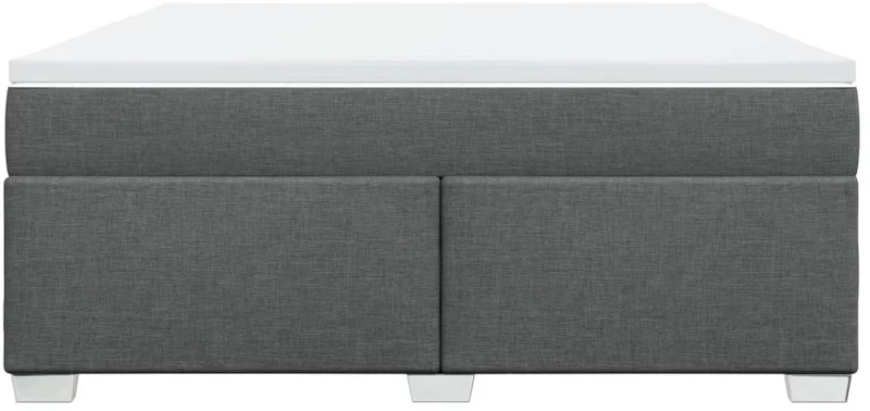 vidaXL Κρεβάτι Boxspring με Στρώμα Σκούρο Γκρι 180x200 εκ Υφασμάτιν
