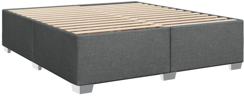 vidaXL Κρεβάτι Boxspring με Στρώμα Σκούρο Γκρι 180x200 εκ Υφασμάτιν
