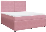 vidaXL Κρεβάτι Boxspring με Στρώμα Ροζ 180x200 εκ. Βελούδινο