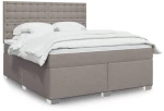 vidaXL Κρεβάτι Boxspring με Στρώμα Taupe 180x200 εκ. Υφασμάτινο
