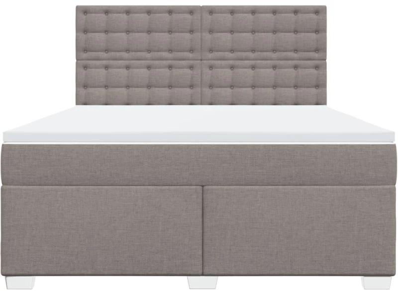vidaXL Κρεβάτι Boxspring με Στρώμα Taupe 180x200 εκ. Υφασμάτινο