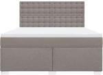 vidaXL Κρεβάτι Boxspring με Στρώμα Taupe 180x200 εκ. Υφασμάτινο
