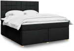 vidaXL Κρεβάτι Boxspring με Στρώμα Μαύρο 180x200 εκ. Υφασμάτινο