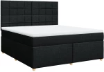 vidaXL Κρεβάτι Boxspring με Στρώμα Μαύρο 180x200 εκ. Υφασμάτινο