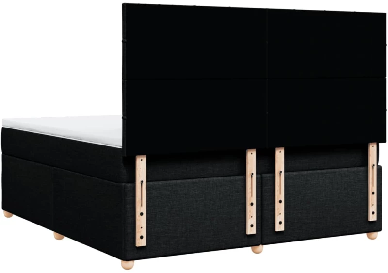 vidaXL Κρεβάτι Boxspring με Στρώμα Μαύρο 180x200 εκ. Υφασμάτινο