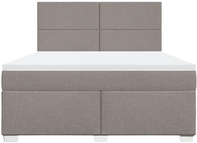 vidaXL Κρεβάτι Boxspring με Στρώμα Taupe 180x200 εκ. Υφασμάτινο