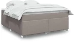 vidaXL Κρεβάτι Boxspring με Στρώμα Taupe 180x200 εκ. Υφασμάτινο