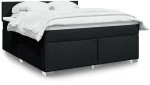 vidaXL Κρεβάτι Boxspring με Στρώμα Μαύρο 180x200 εκ. Υφασμάτινο