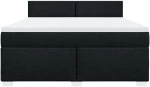 vidaXL Κρεβάτι Boxspring με Στρώμα Μαύρο 180x200 εκ. Υφασμάτινο