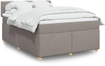 vidaXL Κρεβάτι Boxspring με Στρώμα Taupe 140x190 εκ. Υφασμάτινο