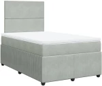 vidaXL Κρεβάτι Boxspring με Στρώμα Ανοιχτό Γκρι 120x200 εκ. Βελούδινο
