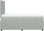vidaXL Κρεβάτι Boxspring με Στρώμα Ανοιχτό Γκρι 120x200 εκ. Βελούδινο