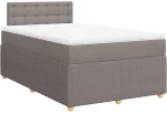 vidaXL Κρεβάτι Boxspring με Στρώμα Taupe 120x200 εκ. Υφασμάτινο