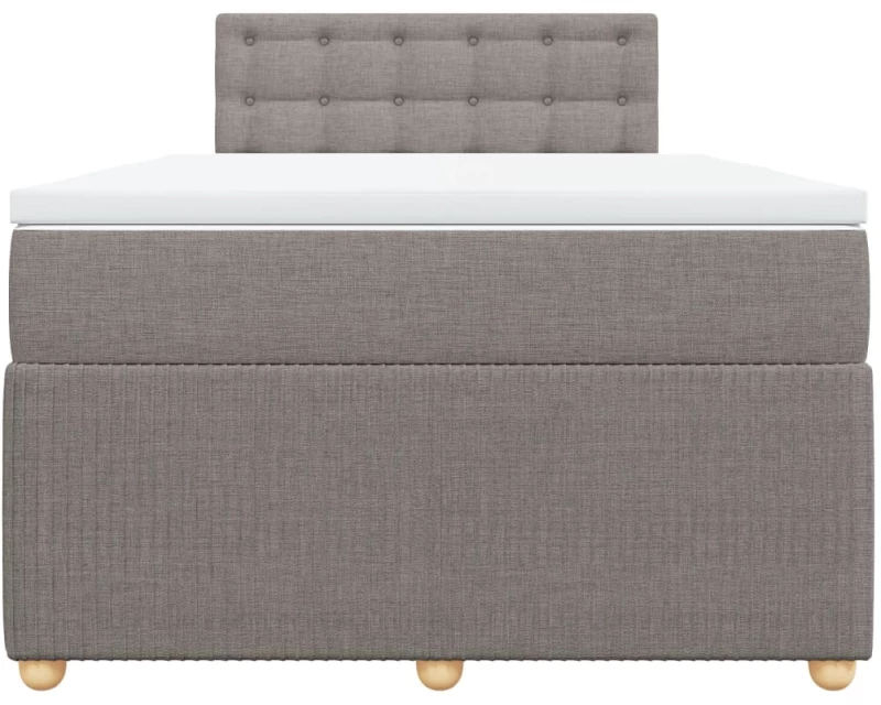 vidaXL Κρεβάτι Boxspring με Στρώμα Taupe 120x200 εκ. Υφασμάτινο