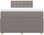 vidaXL Κρεβάτι Boxspring με Στρώμα Taupe 120x200 εκ. Υφασμάτινο