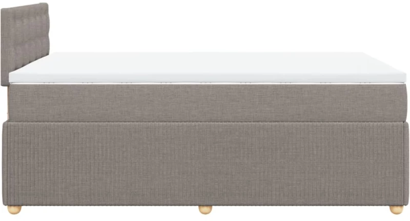 vidaXL Κρεβάτι Boxspring με Στρώμα Taupe 120x200 εκ. Υφασμάτινο