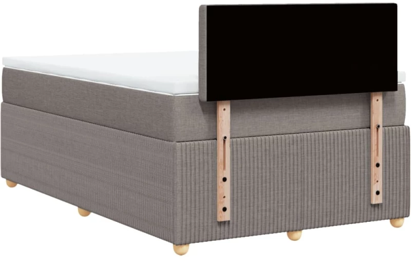 vidaXL Κρεβάτι Boxspring με Στρώμα Taupe 120x200 εκ. Υφασμάτινο