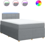 vidaXL Κρεβάτι Boxspring με Στρώμα Ανοιχτό Γκρι 120x200 εκ. Υφασμάτινο