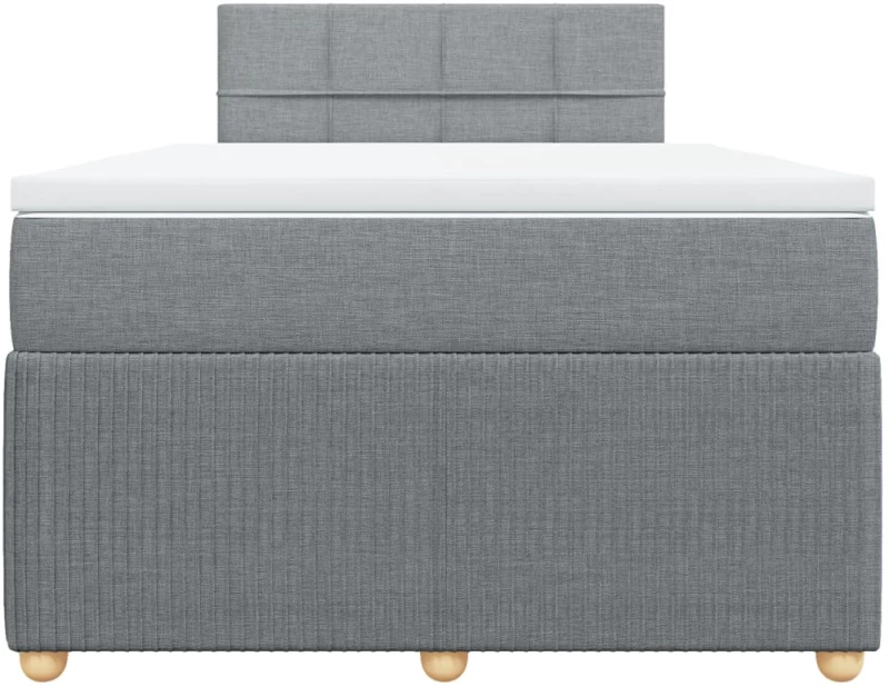 vidaXL Κρεβάτι Boxspring με Στρώμα Ανοιχτό Γκρι 120x200 εκ. Υφασμάτινο