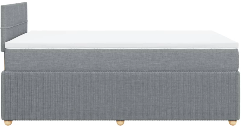 vidaXL Κρεβάτι Boxspring με Στρώμα Ανοιχτό Γκρι 120x200 εκ. Υφασμάτινο