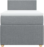 vidaXL Κρεβάτι Boxspring με Στρώμα Ανοιχτό Γκρι 90x200 εκ. Υφασμάτινο