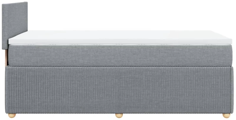 vidaXL Κρεβάτι Boxspring με Στρώμα Ανοιχτό Γκρι 90x200 εκ. Υφασμάτινο