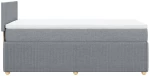 vidaXL Κρεβάτι Boxspring με Στρώμα Ανοιχτό Γκρι 90x200 εκ. Υφασμάτινο