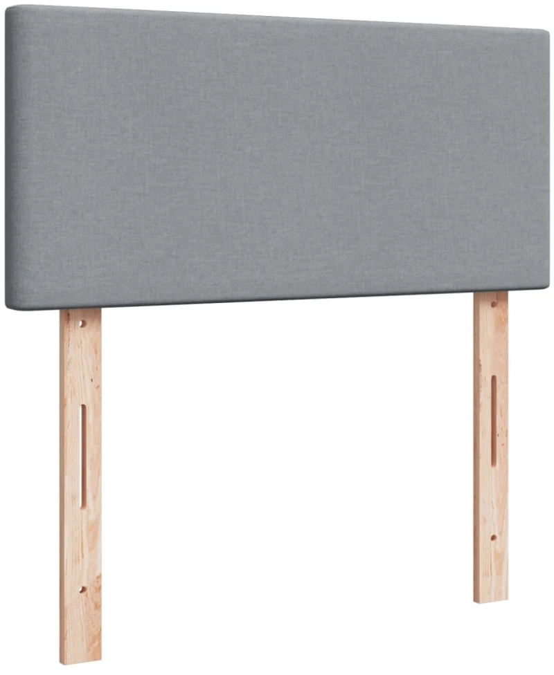 vidaXL Κρεβάτι Boxspring με Στρώμα Ανοιχτό Γκρι 90x200 εκ. Υφασμάτινο